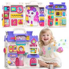 ELFJOY Montessori Busy Board for toddlers with 56 activities encouraging independent play