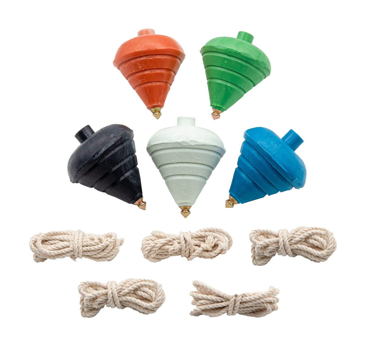 ELIASM Spinning Top five-pack closeup engraving shows artisanal detail for durable play