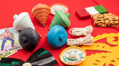 ELIASM Spinning Top five-pack shown outdoors on concrete for active play