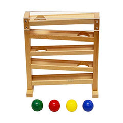 Elite Montessori Ball Tracker red ball aids tracking and fine motor practice.