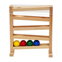 Elite Montessori Ball Tracker wooden frame provides sturdy setup and open play.