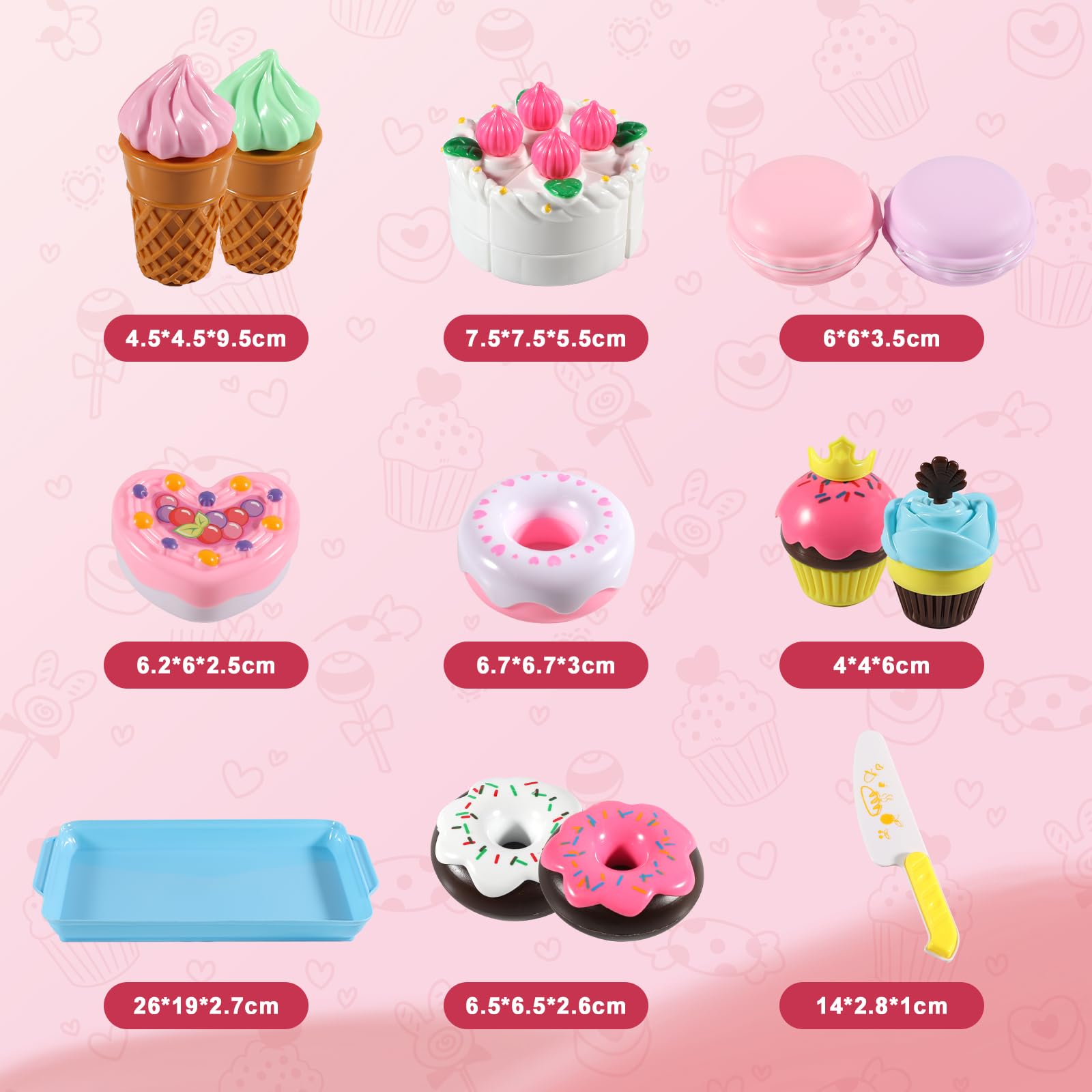 Elitoky Play Desserts food set on tray aids organized playtime and sharing.