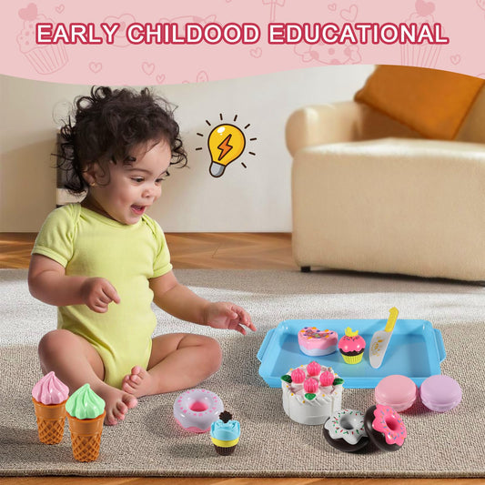 Elitoky Play Desserts ice cream tray supports cooperative play and sharing.