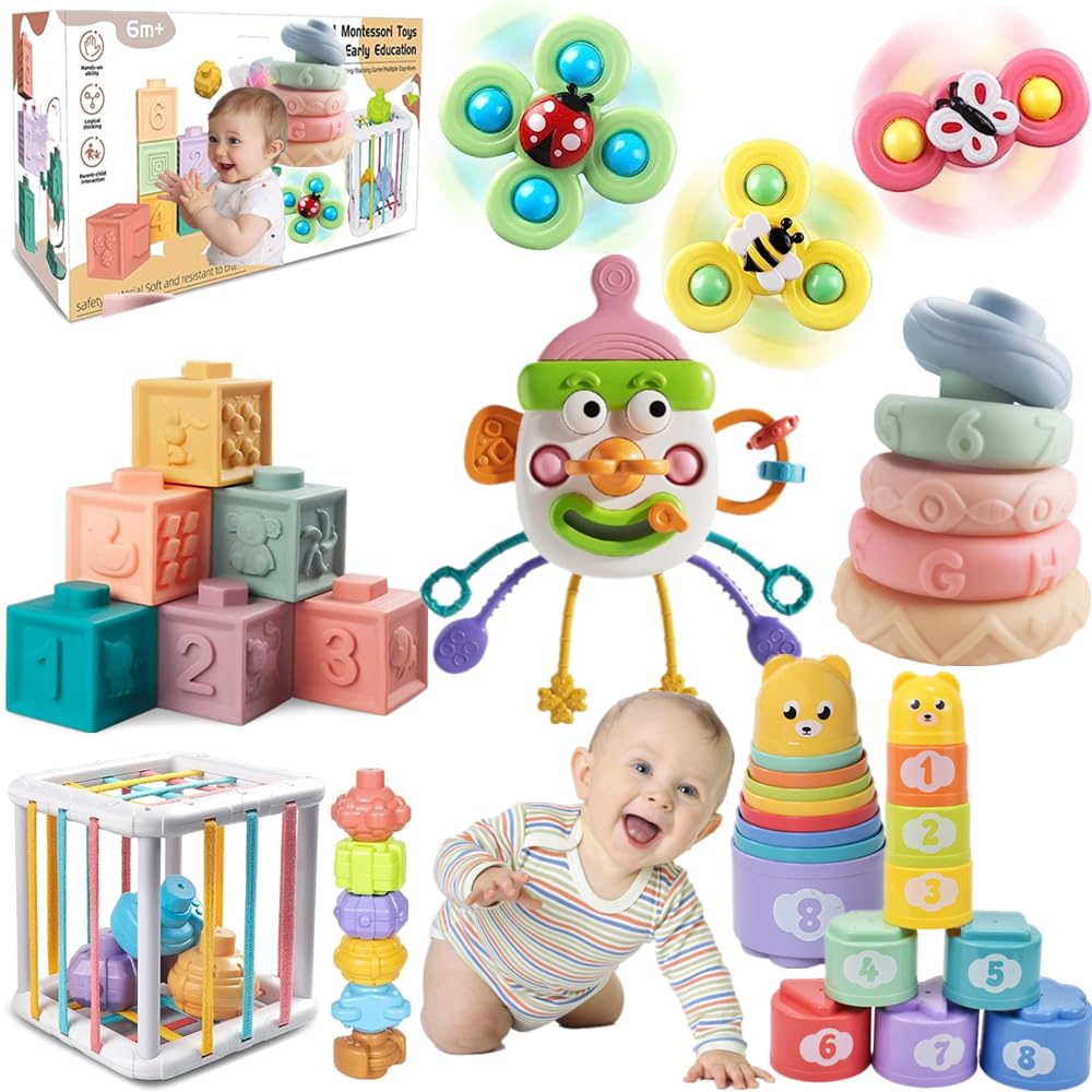 ELLECK 6-in-1 busy cube promotes fine motor skills and color recognition.