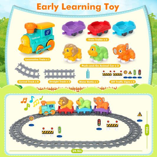 Ellinjan animal-trailer-cars with hook support easy assembly and cooperative play.