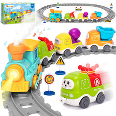 Ellinjan Electric Train Set locomotive front view sparks imaginative play