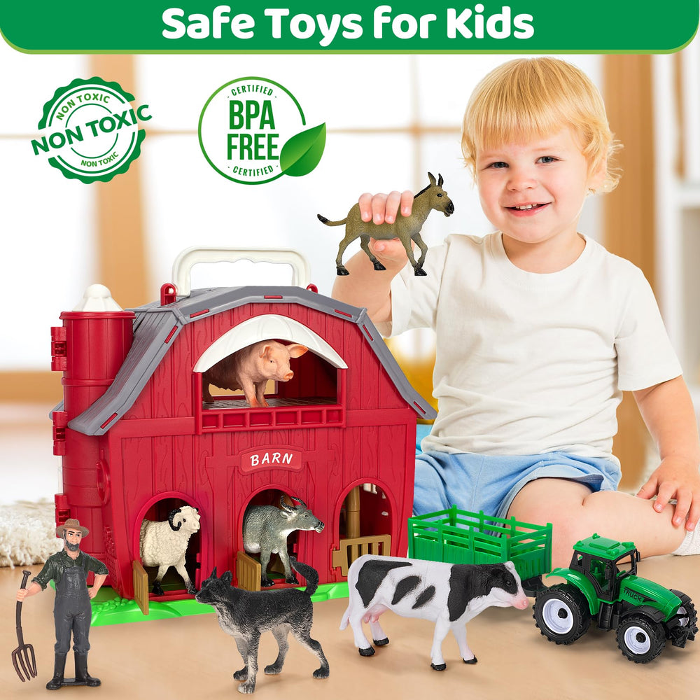 Ellinjan green tractor toy enhances cooperative play for two to three kids.