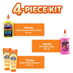 Elmers Butter Slime Activator tubes close-up ready to create smooth slime.