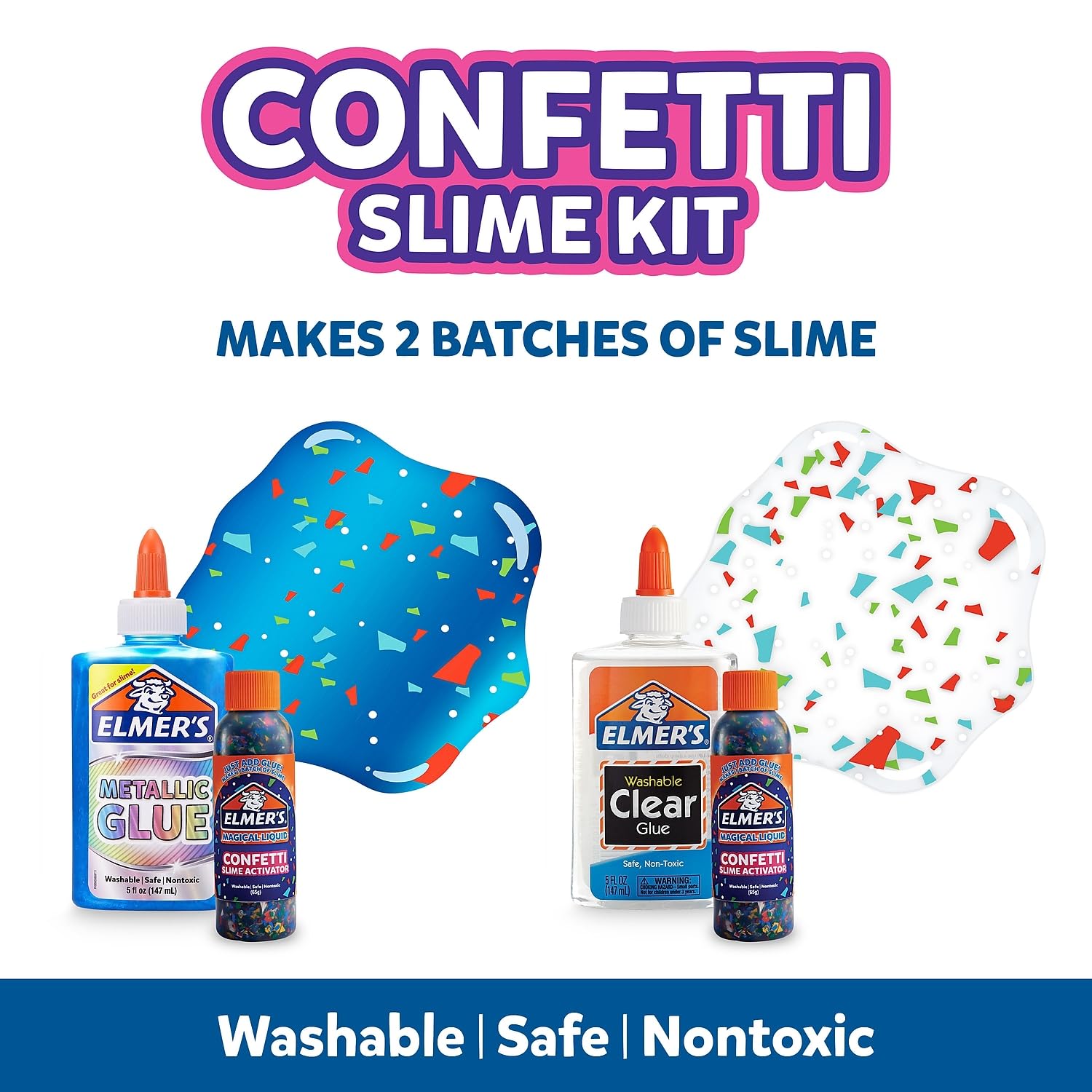 Elmer's Confetti Slime Kit all-in-one set box for parties and gifts
