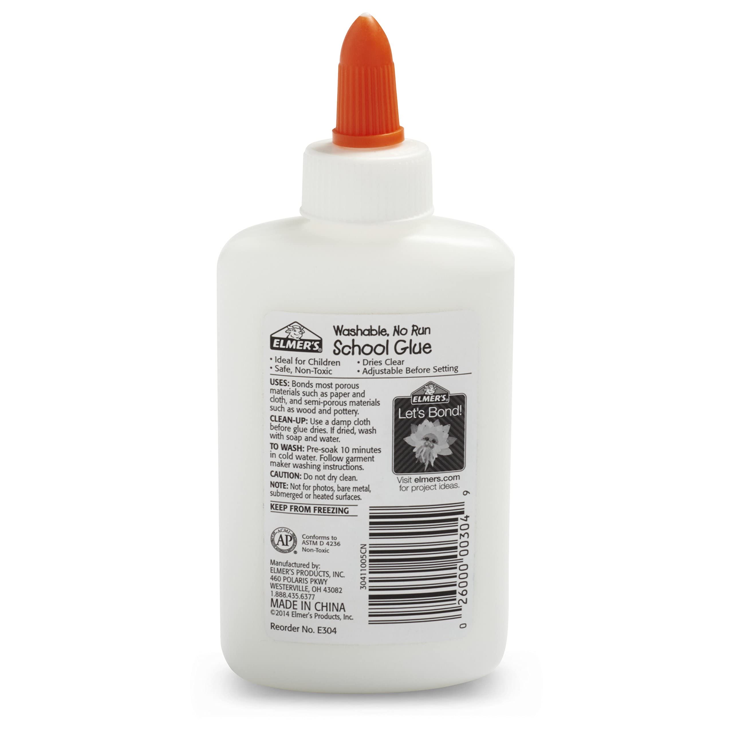 Elmer's glue bonds paper, wood, and fabric for classroom crafts