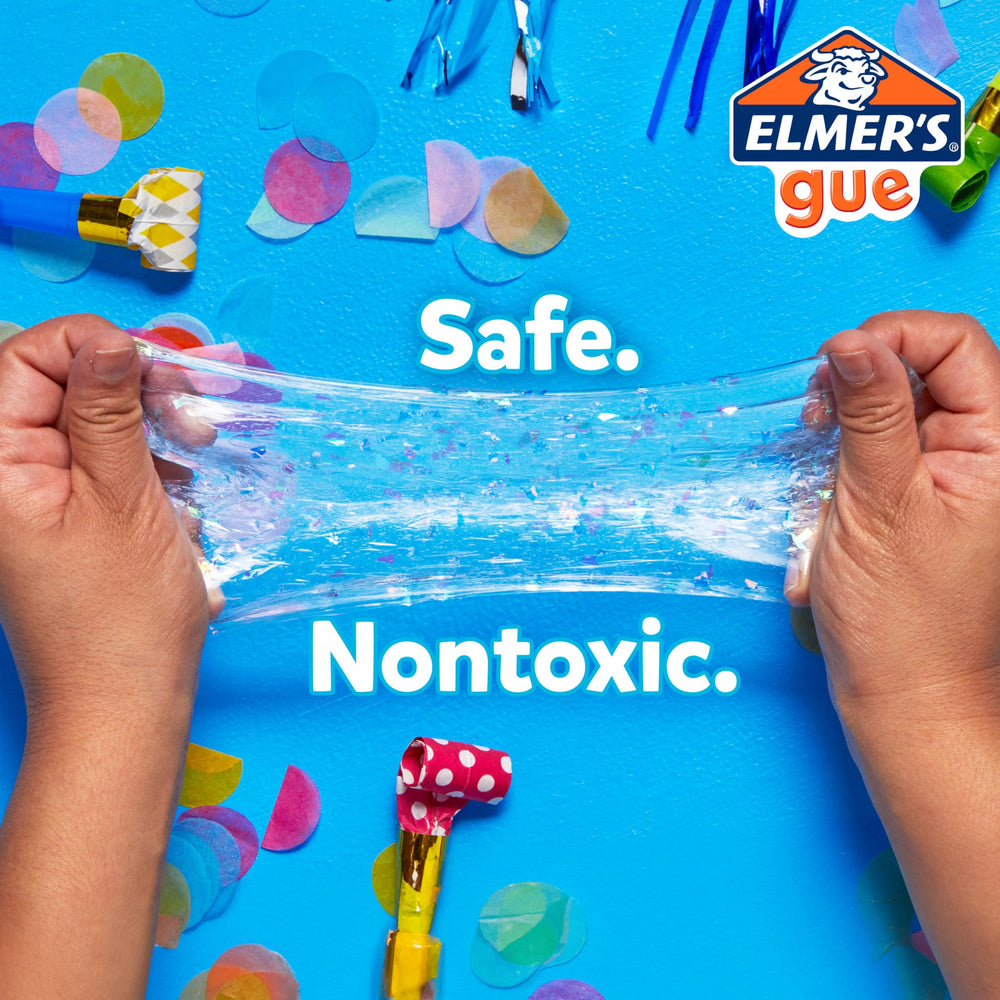 Elmer's Gue glassy clear slime base for mixing in add-ins and colors.