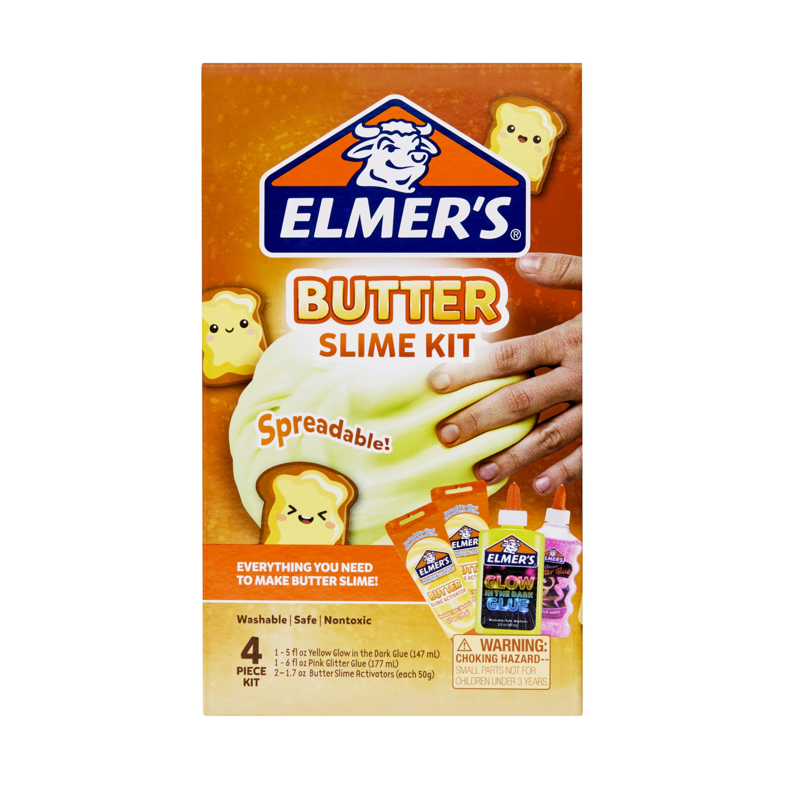Elmers safe washable glue supports mess-free slime making for kids.