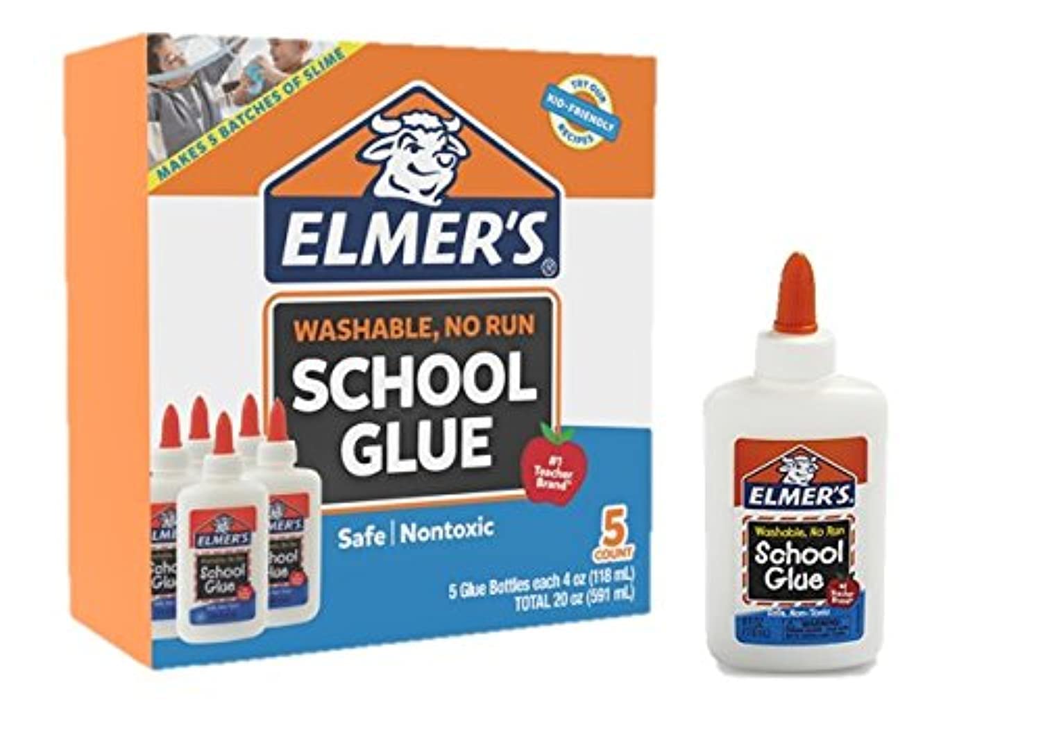 Elmer's Liquid School Glue bottle close-up for slime and crafts