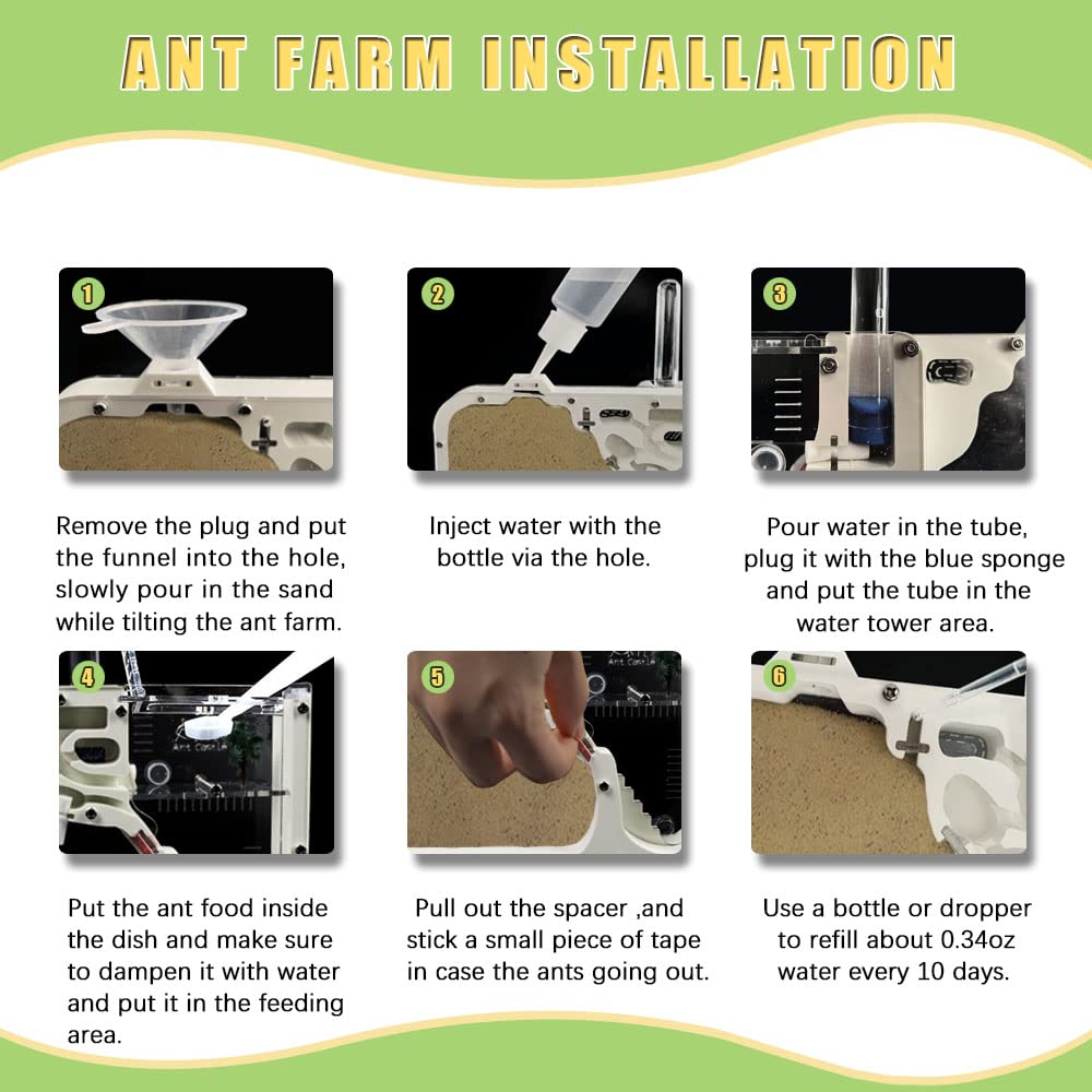 ELNMLHT ant farm tool kit includes magnifier and tweezers for exploration.