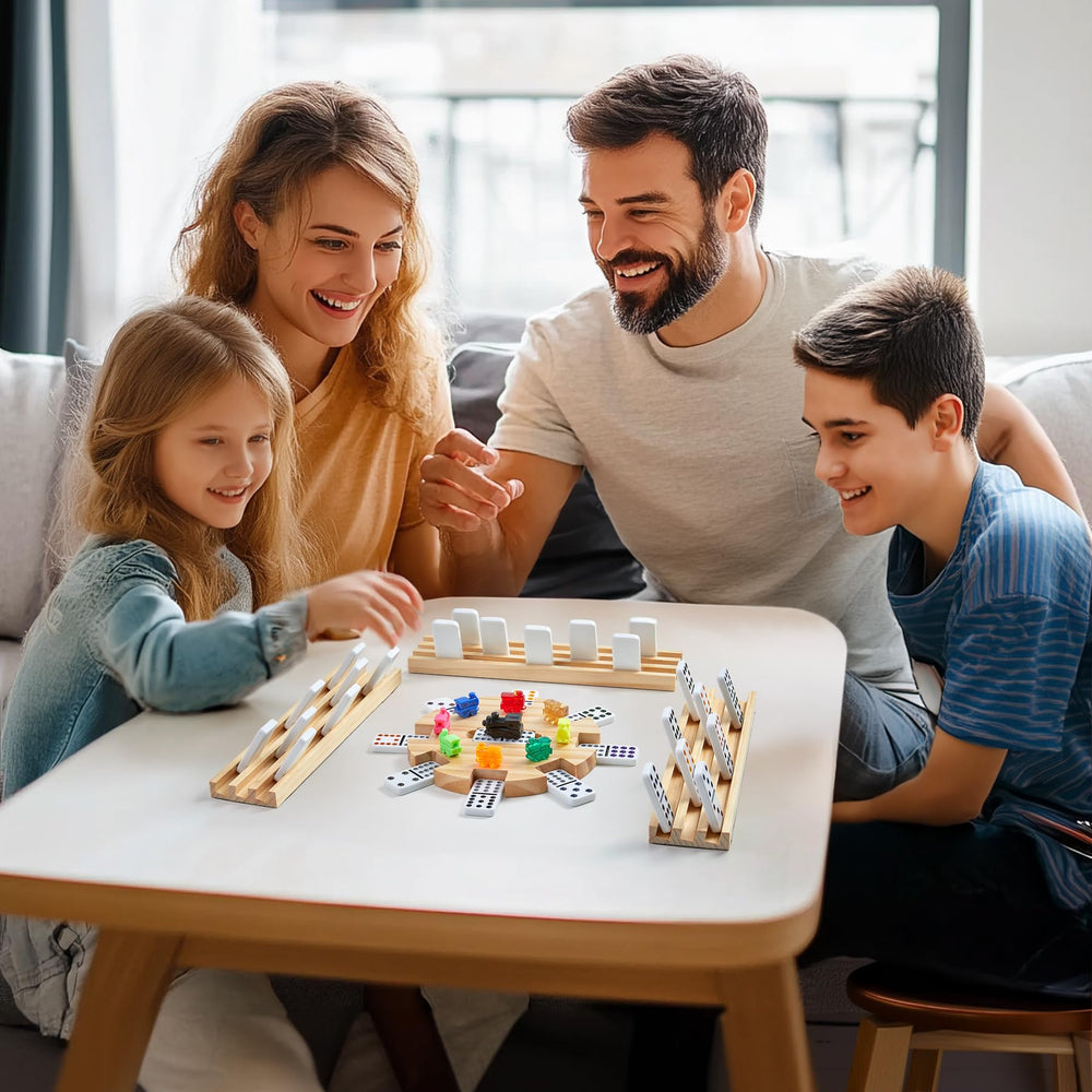 ELONGDI Mexican Train dominoes set colorful tiles enhance family bonding during games