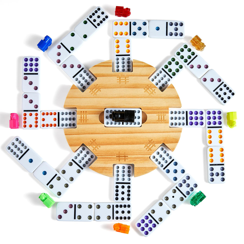 ELONGDI Mexican Train dominoes set scorebook helps track scores quickly