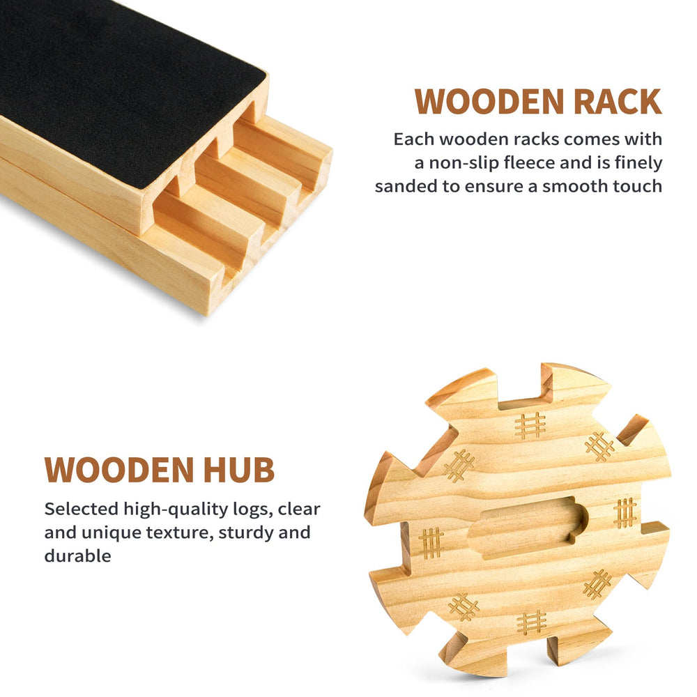 ELONGDI Mexican Train dominoes set wooden racks keep pieces organized and safe