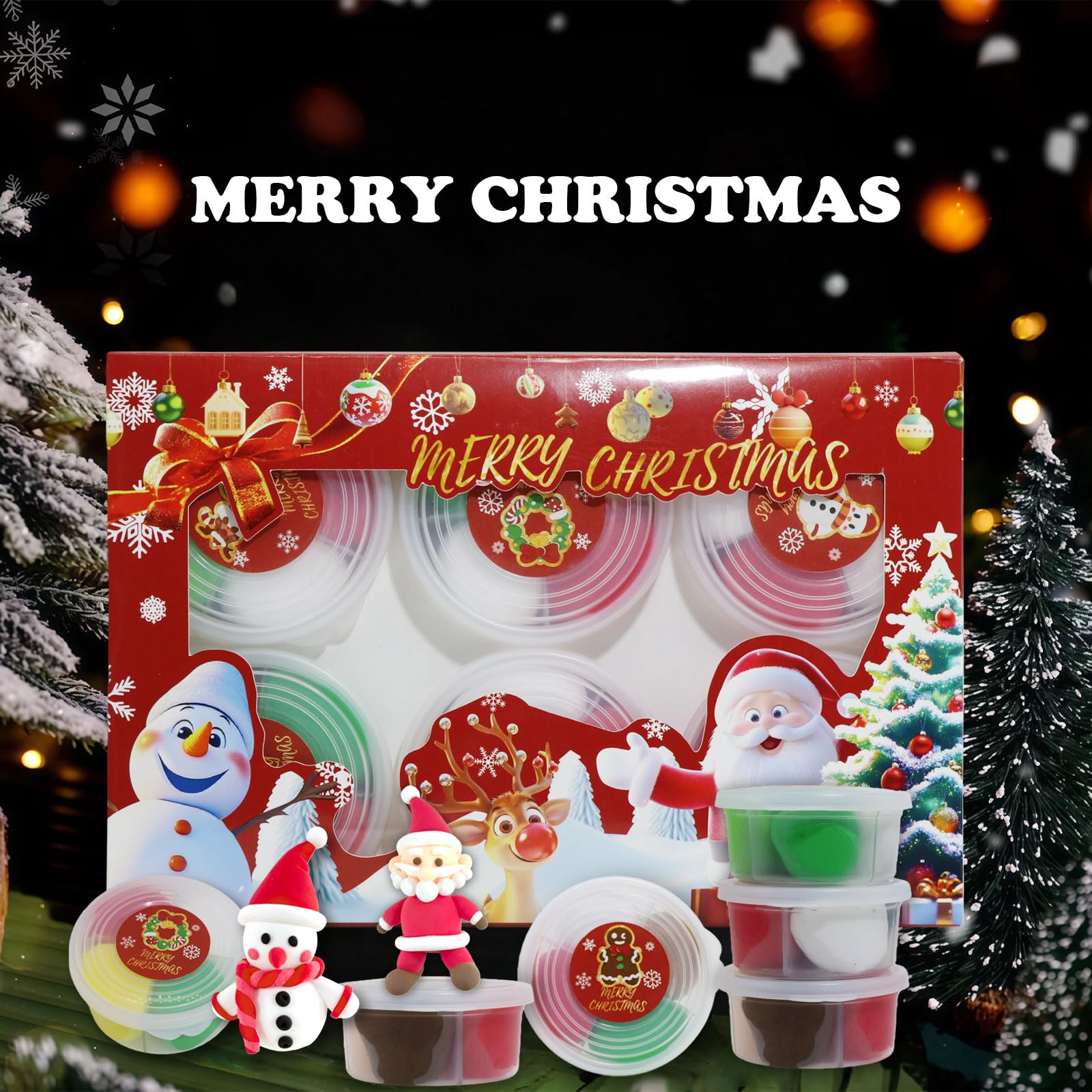Elopco six-color modeling set ready for beginners to shape snowman or ornaments