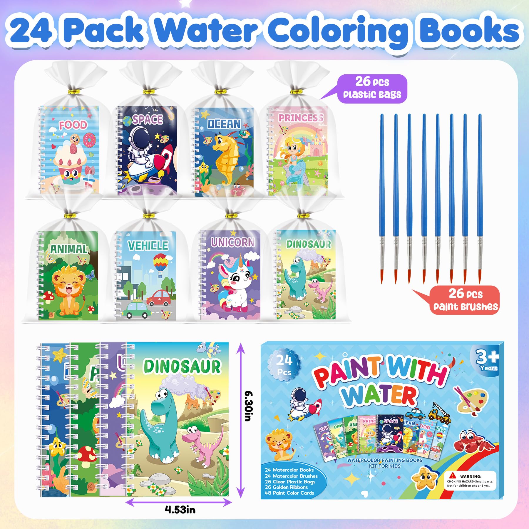 Elover kids coloring-book pages closeup with large blocks for easy water painting.