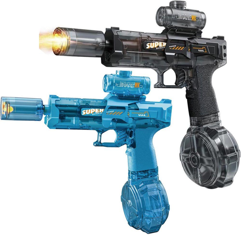 ELPSCGROO 2Pcs electric water gun with light-up nozzle for night battles.