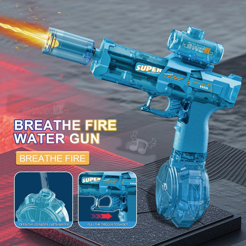 ELPSCGROO blue-black water gun during beach and pool battles.