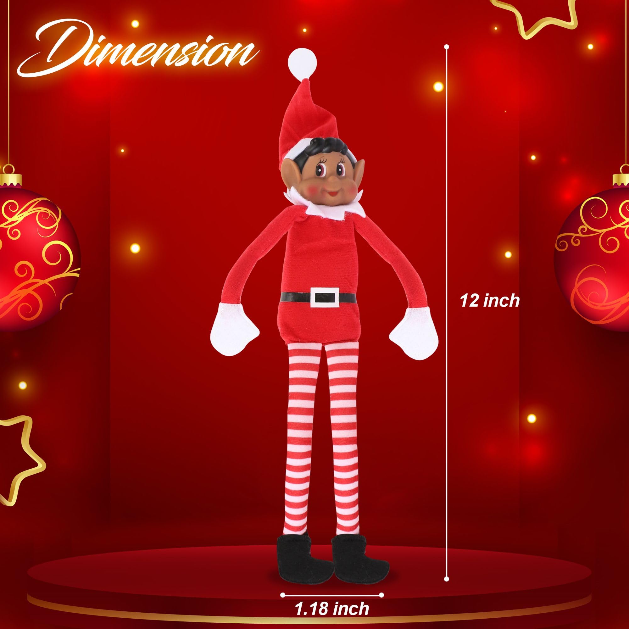 Elves Behavin' Badly bendable elf with movable arms and legs for versatile decorating.
