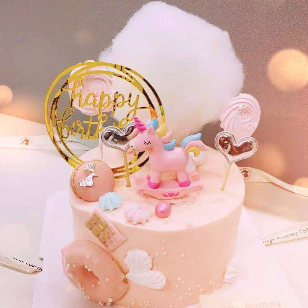 Elwish Gold Happy Birthday Topper completes the cake with a classic message