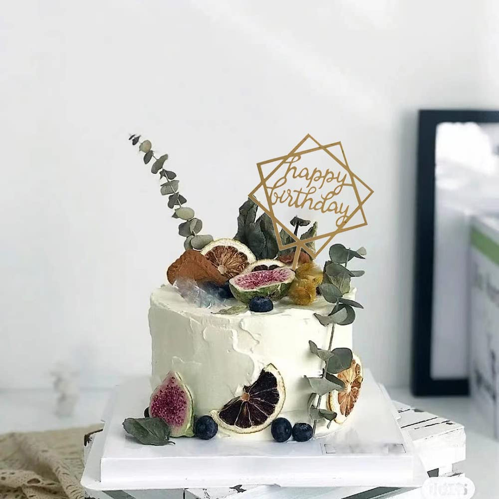 Elwish Gold Pentagon Cake Topper adds unique shape for memorable party décor