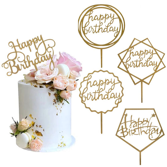 Elwish Gold Round Cake Topper adds elegant sparkle to your cake
