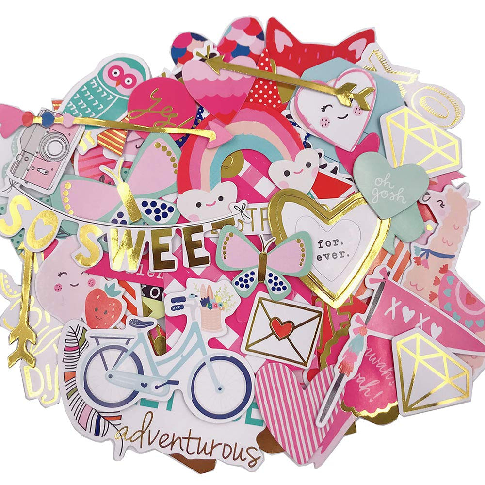 Elwish scrapbook stickers 80pcs love theme brighten laptops and crafts