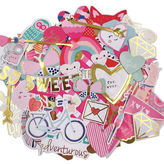 Elwish scrapbook stickers 80pcs love theme brighten laptops and crafts
