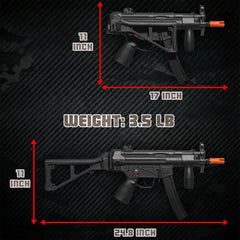 EMERBU MP5K metal body closeup emphasizes rugged construction