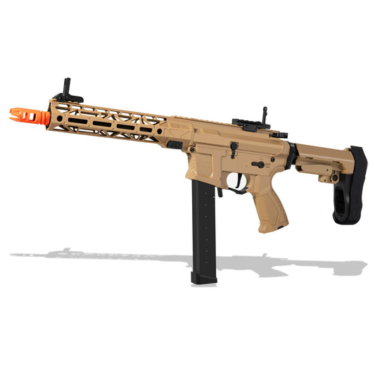 EMERBU ARP9 Plus tan blaster front view for reliable practice.
