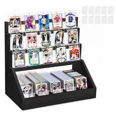 Emfogo 3-tier wooden display showcasing top cards with stylish storage