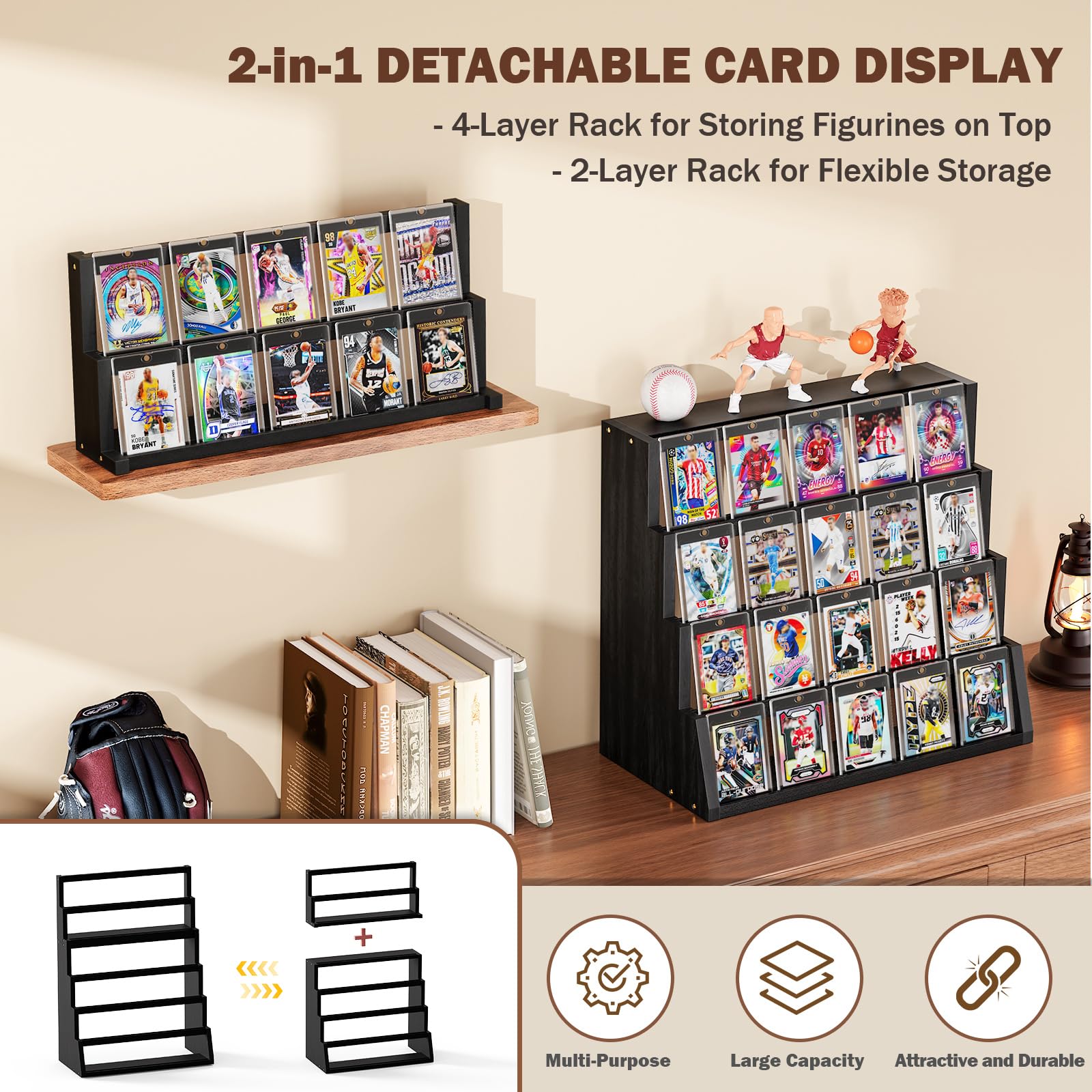 Emfogo wooden display stands sturdy base ensures stable presentation