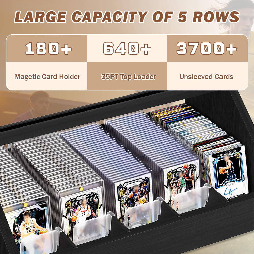 Emfogo deep edge slots protect cards from slips during display