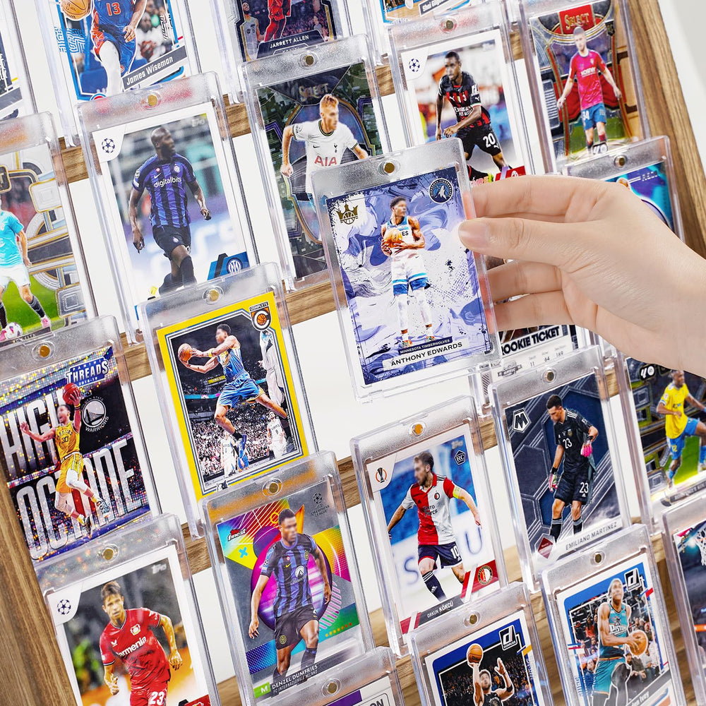Emfogo display holds up to 25 graded or magnetic cards for organized showcase.