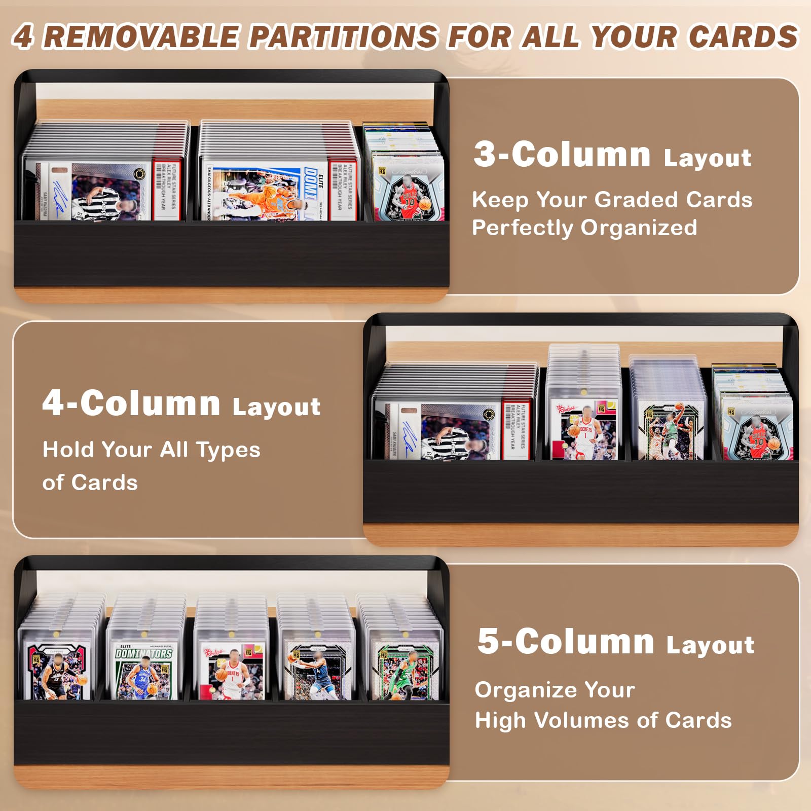 Emfogo large capacity display for graded and standard cards