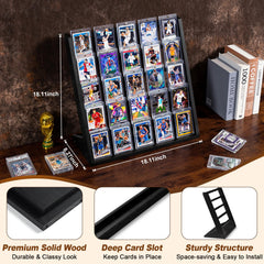 Emfogo display angled for optimal viewing of sports cards