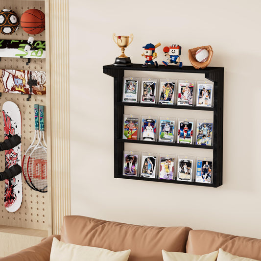 Emfogo top shelf holds signed collectibles for display