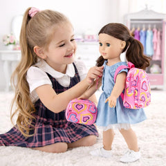 Emily Rose calculator for 18-inch dolls, shows working details for math-inspired play.