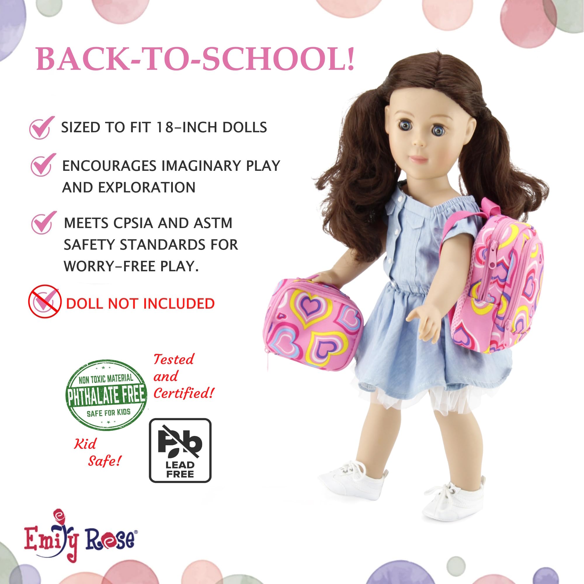 Emily Rose yogurt pretend food for 18-inch dolls, adds realistic snacking detail to stories.