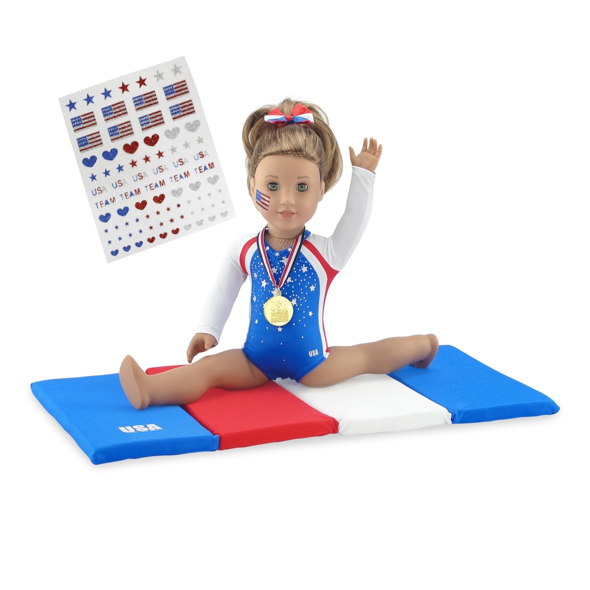 Emily Rose 18inch doll gymnastics leotard for imaginative play