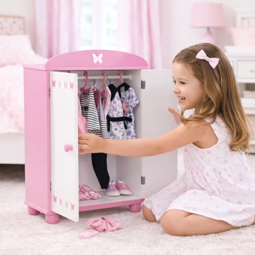 Emily Rose 5-hangers-doll-clothes sturdy hangers prevent slipping and keep outfits ready.