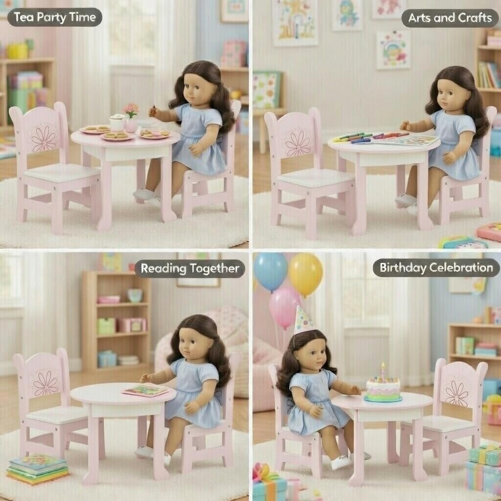 Emily Rose assembly-friendly dining set with pre-drilled holes, quick setup.