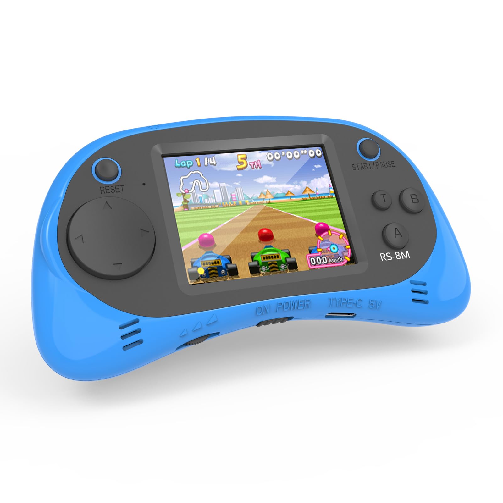 E-MODS GAMING handheld 16-bit console front view for on-the-go retro play.