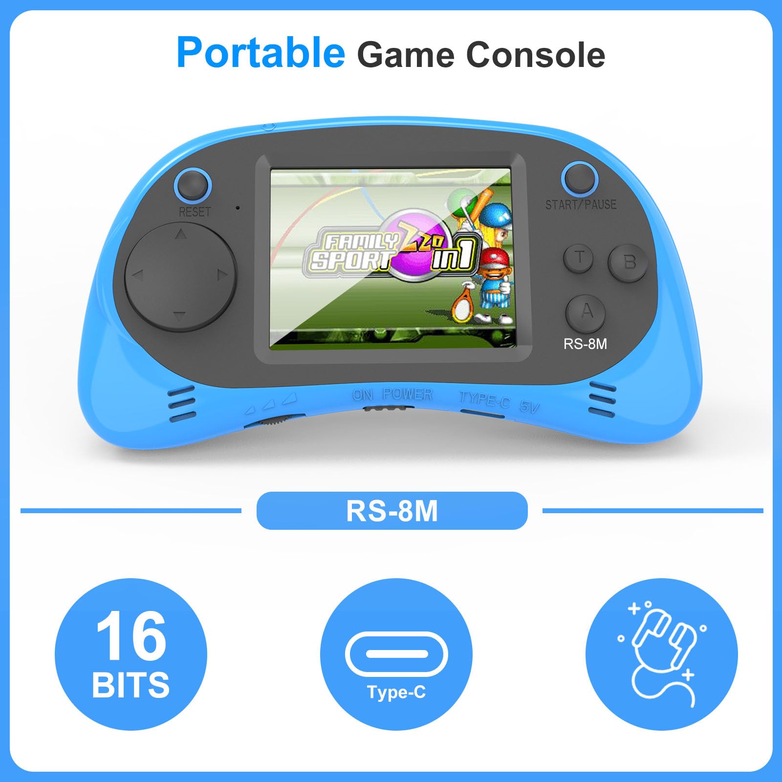 E-MODS GAMING handheld side view shows slim travel-friendly profile.