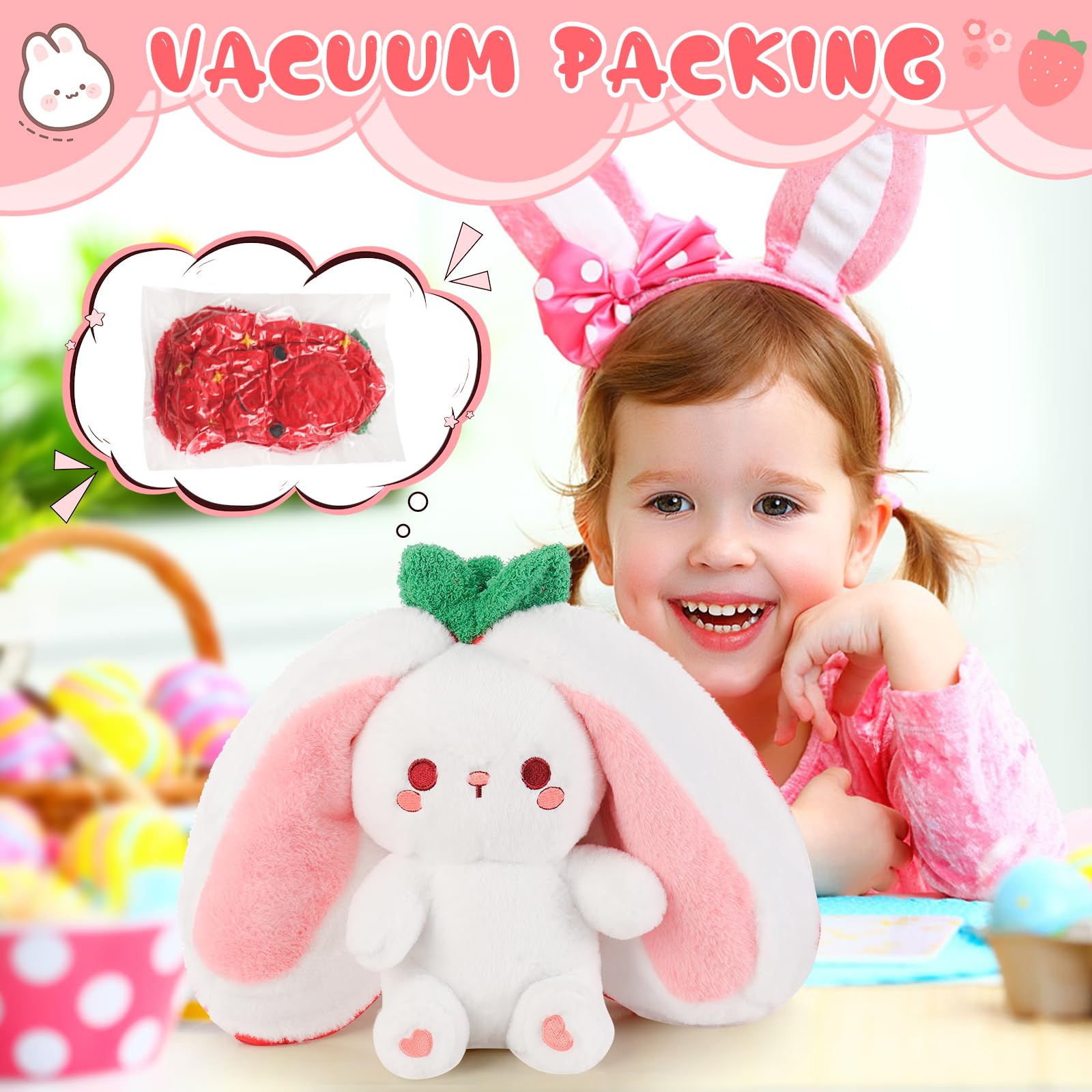Emoin Bunny 7-inch plush size is easy for little hands to hold