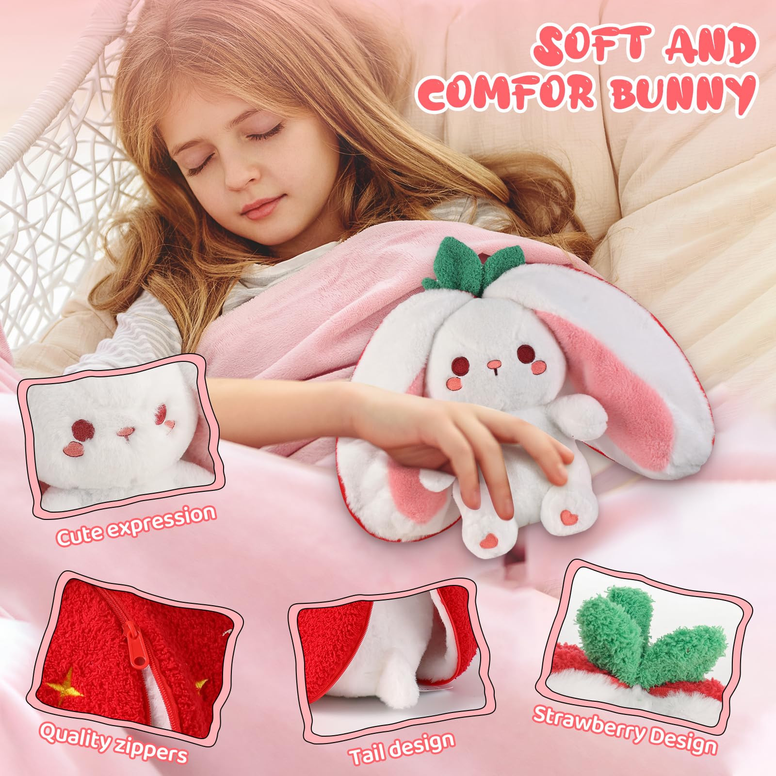 Emoin Bunny ultra soft fabric provides gentle snuggles and comforting cuddles