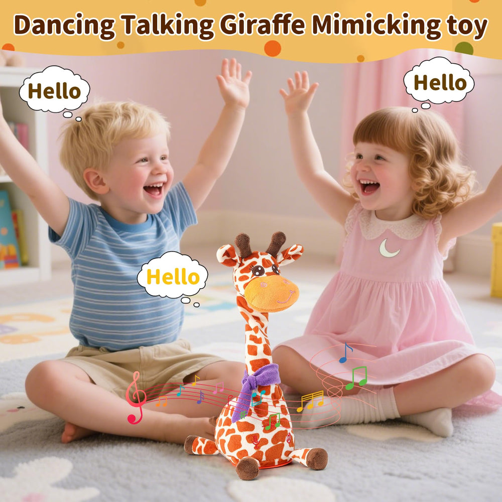 Emoin giraffe toy with adjustable volume helps tailor play or quiet time.